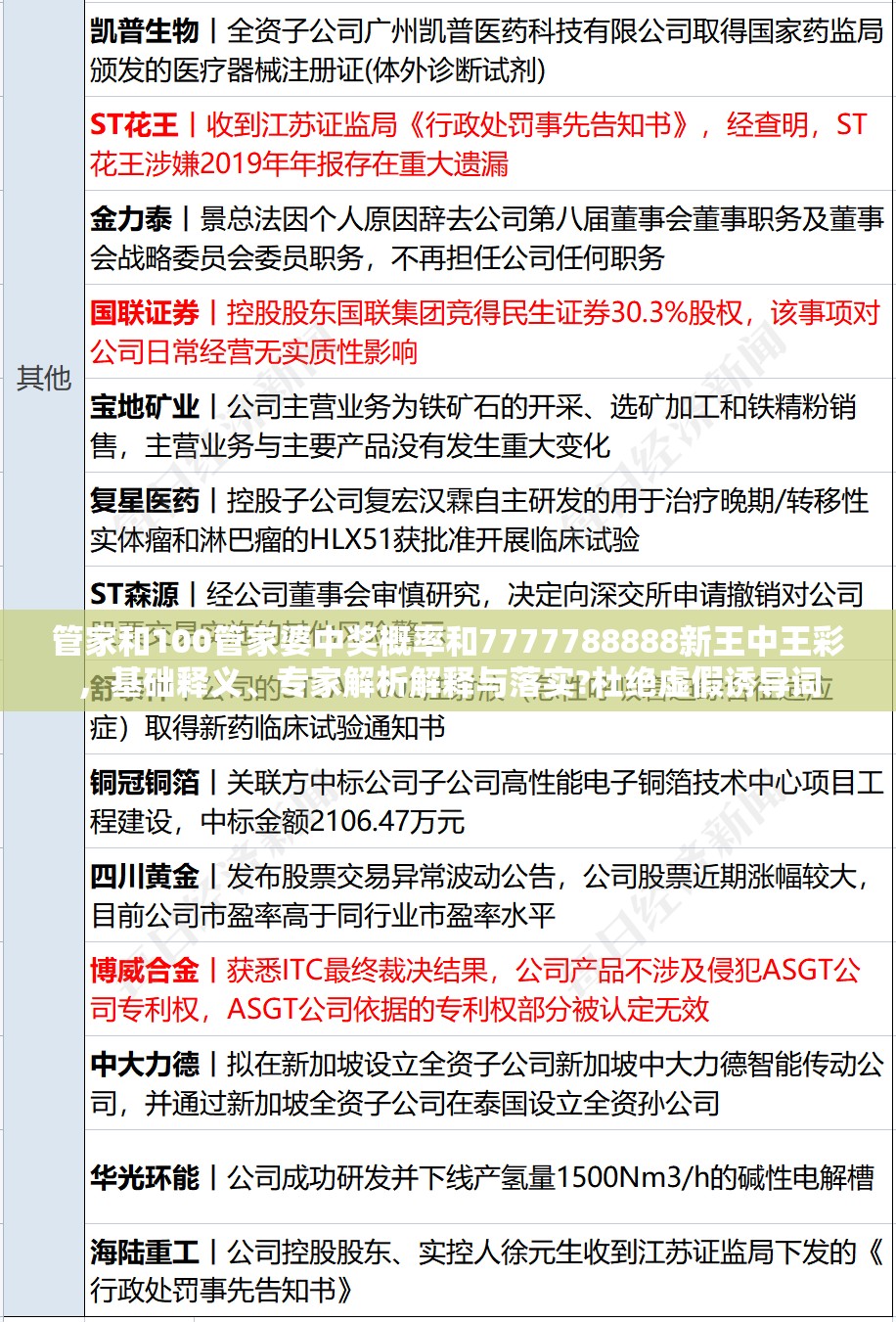 管家和100管家婆中奖概率和7777788888新王中王彩，基础释义、专家解析解释与落实?杜绝虚假诱导词