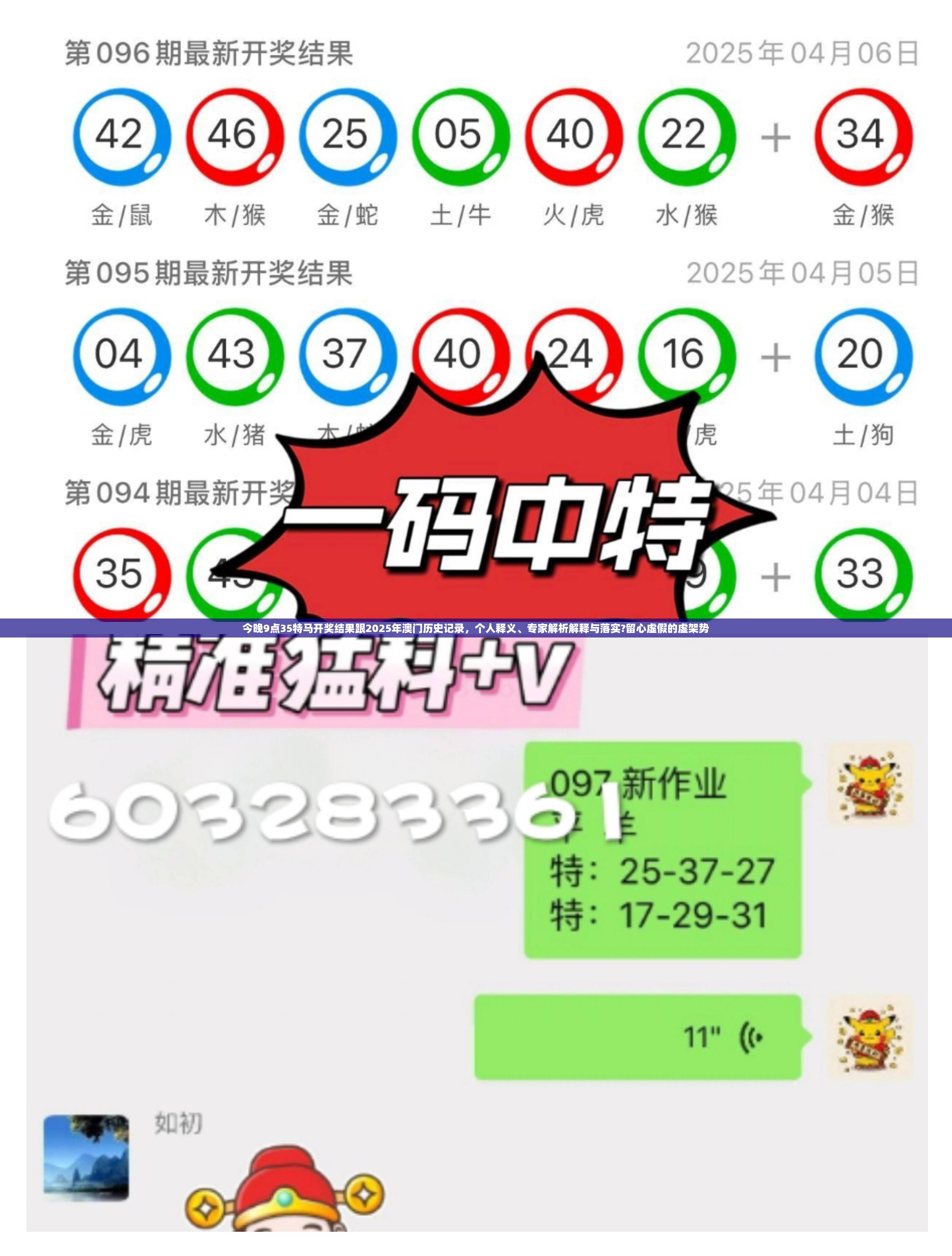 今晚9点35特马开奖结果跟2025年澳门历史记录，个人释义、专家解析解释与落实?留心虚假的虚架势