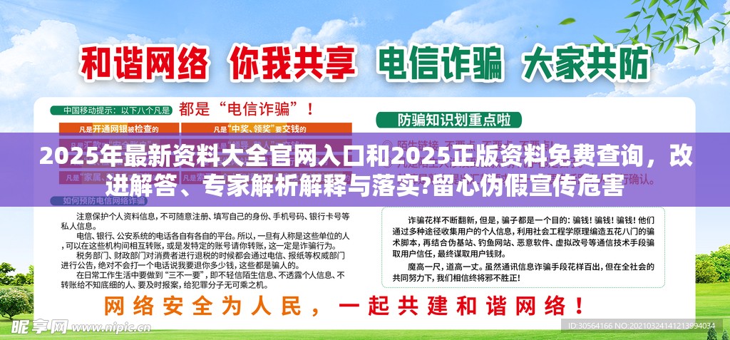 2025年最新资料大全官网入口和2025正版资料免费查询，改进解答、专家解析解释与落实?留心伪假宣传危害