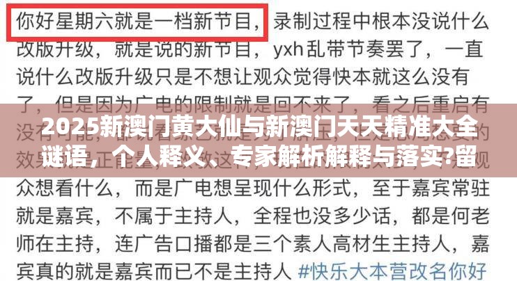 2025新澳门黄大仙与新澳门天天精准大全谜语，个人释义、专家解析解释与落实?留心虚假的虚架势