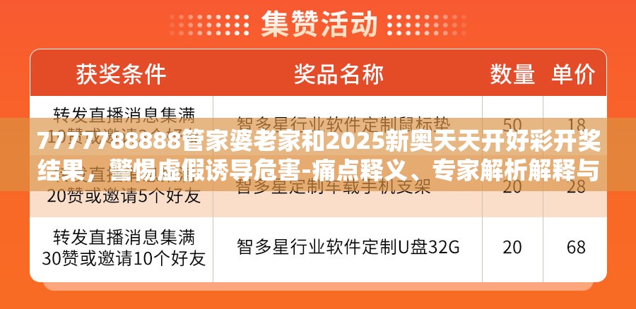 7777788888管家婆老家和2025新奥天天开好彩开奖结果，警惕虚假诱导危害-痛点释义、专家解析解释与落实
