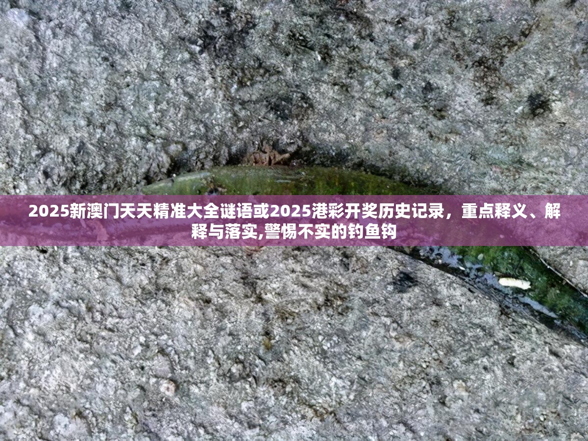 2025新澳门天天精准大全谜语或2025港彩开奖历史记录，重点释义、解释与落实,警惕不实的钓鱼钩