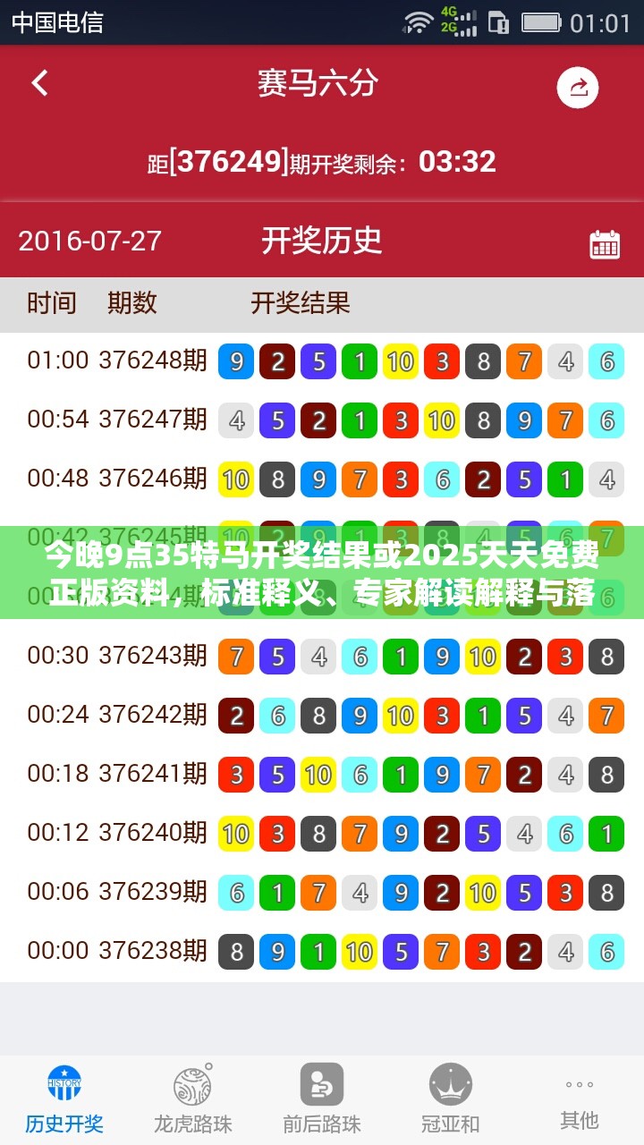 今晚9点35特马开奖结果或2025天天免费正版资料，标准释义、专家解读解释与落实?留心虚假的虚架势