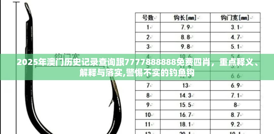 2025年澳门历史记录查询跟7777888888免费四肖，重点释义、解释与落实,警惕不实的钓鱼钩